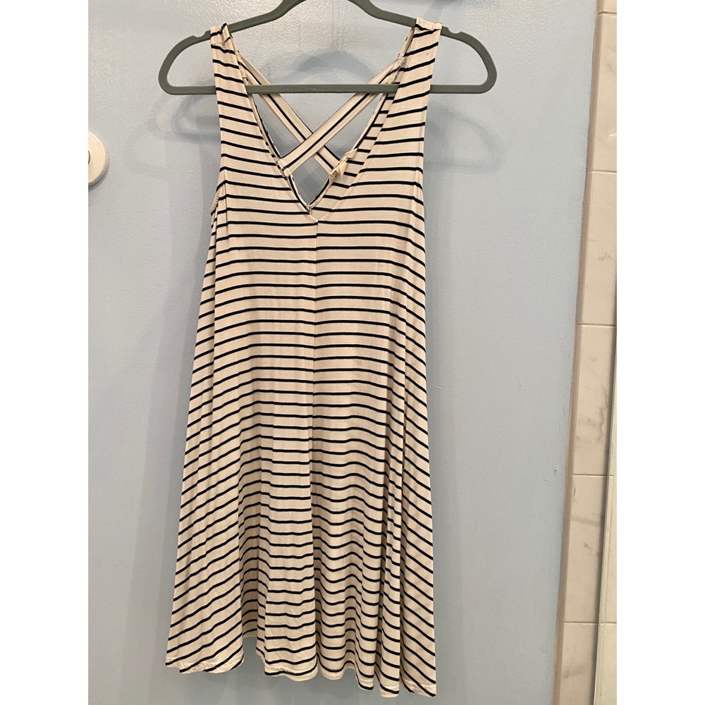 American Eagle white and black striped dress